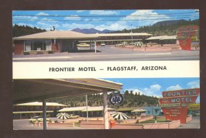 FLAGSTAFF ARIZONA FRONTIER MOTEL MULTI VIEW ROUTE 66 ADVERTISING POSTCARD
