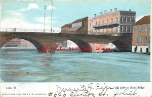 IL, Joliet, Illinois, Old Jefferson Street Bridge, Curteich No 406