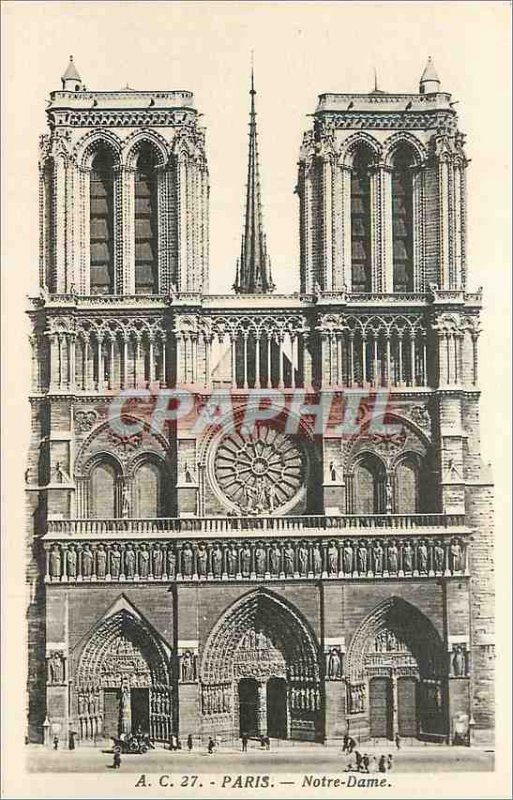 Old Postcard Paris Notre Dame