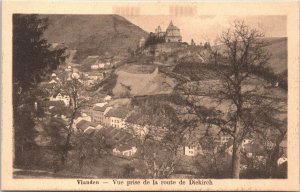 Luxembourg Vianden Vue Prise de la Route de Diekirch Vintage Postcard 09.12