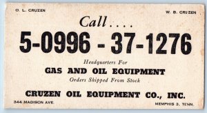 Memphis TN Postcard Gas And Oil Equipment Cruzen Oil Equipment Co Inc Inkblotter