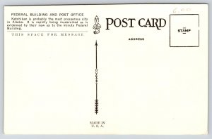 Ketchikan Alaska~Federal Bldg~Post Office~Mt~Harbor~Reflection~1920s Postcard