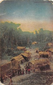 A native village in the Congo c1910 Americana postcard bka01