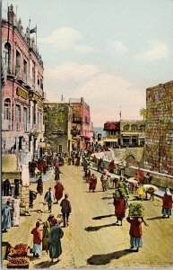 Jerusalem Street Inside Jaffa Gate People Postcard E86