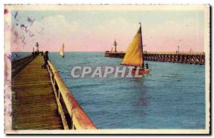 Old Postcard Trouville Queen of Beaches Boat