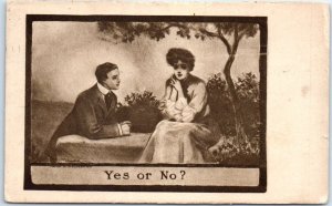 Postcard - Yes or No? with Lovers Art Print