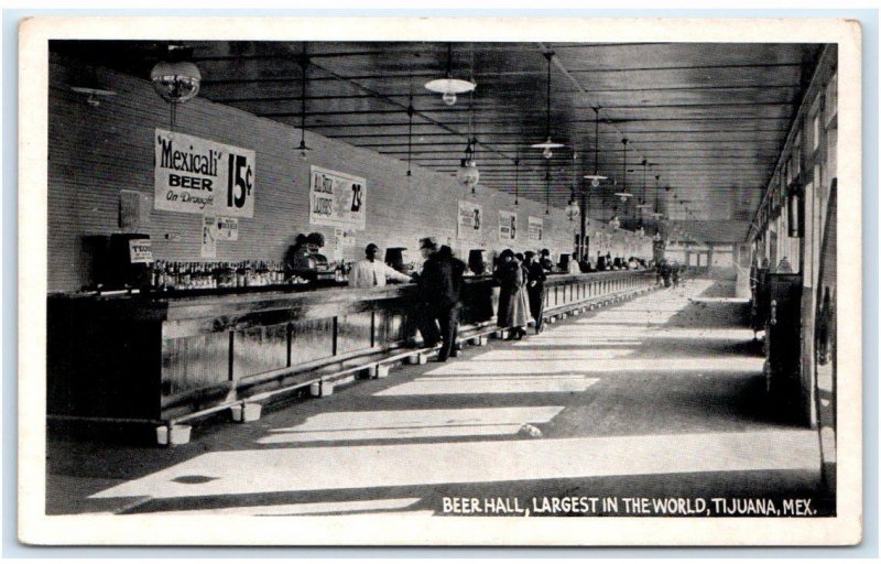TIJUANA, Mexico Roadside BEER HALL Largest in the WORLD c1930s