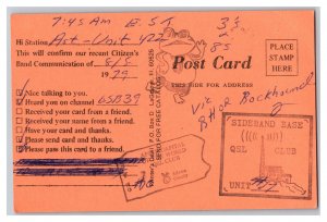 Postcard QSL CB Ham Radio Amateur Card From Covington IN Indiana KKT8999