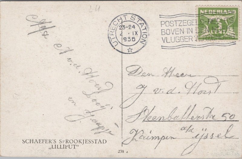 Netherlands Schaefer's Sprookjesstad Lilliput Eindhoven Vintage Postcard 09.35