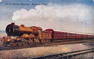 NORTH BRITISH RAILWAY EXPRESS TRAIN ARTOTYPE SALESMAN SAMPLE POSTCARD c1910s 