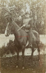 Military, United Kingdom, British Soldier on Horse, RPPC