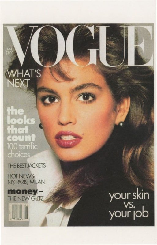 Cindy Crawford Supermodel Vogue Magazine Photo Postcard