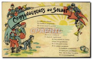 Old Postcard Army soldier Commandments