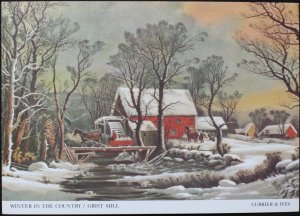 Winter in the Country/Grist Mill Currier & Ives