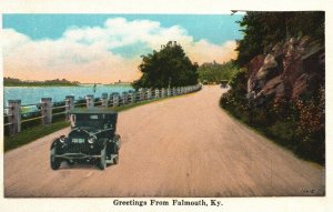 Vintage Postcard 1920's View of Road Greetings From Falmouth Kentucky K. Y.