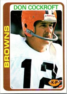 1978 Topps Football Card Don Cockcroft Cleveland Browns sk7117