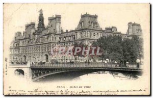 Old Postcard Paris Hotel De Ville