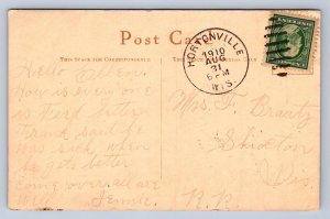 J90/ Hortonville Wisconsin Postcard c1910 Interior Appleton's Hat Store 536