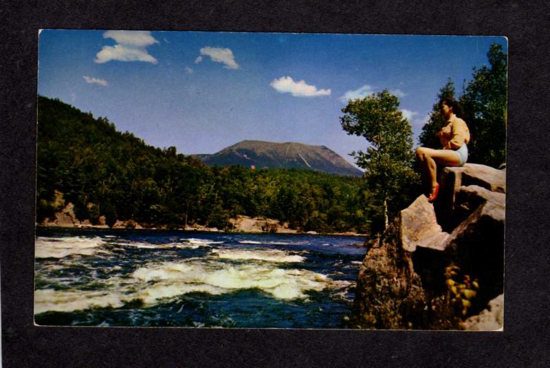 ME Mt Mount Katahdin Baxter State Park West Branch River Maine Postcard