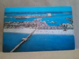 FL Clearwater Beach Pier Pavillion aerial view Florida Gulf of Mexico postcard