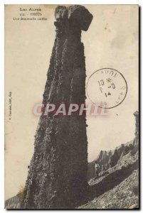 Old Postcard The Alps Theus A lady Coiffee