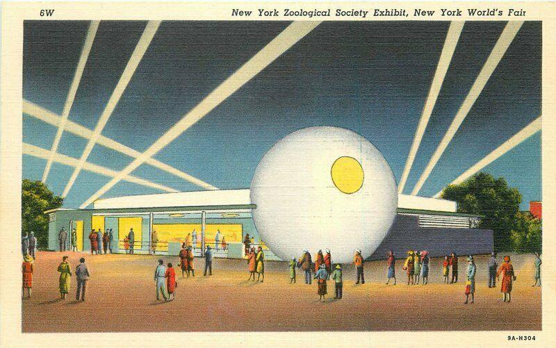 Cooper Teich New York Zoological Exhibit Worlds Fair 1939 Postcard linen 3786