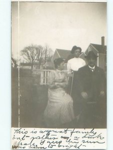 Old rppc GROUP OF PEOPLE Great Postcard AB1573