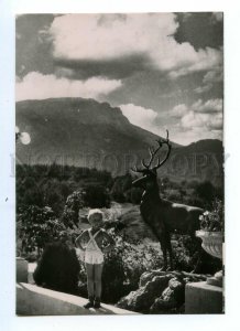 498376 USSR 1959  road to Alushta sculpture Deer ed. 15000 miniature photo