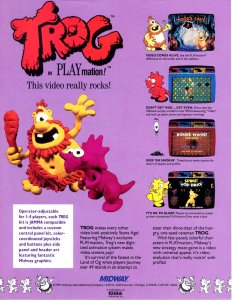 Trog Arcade Flyer Original 1990 1-Side Promo Video Game Vintage Retro Art UNUSED