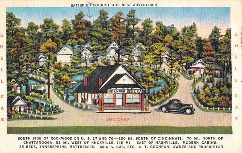 Rockwood Tennessee Brick Tourist Camp Street View Antique Postcard K84371