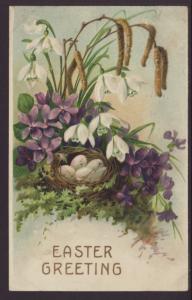 Easter Greetings,Flowers Postcard