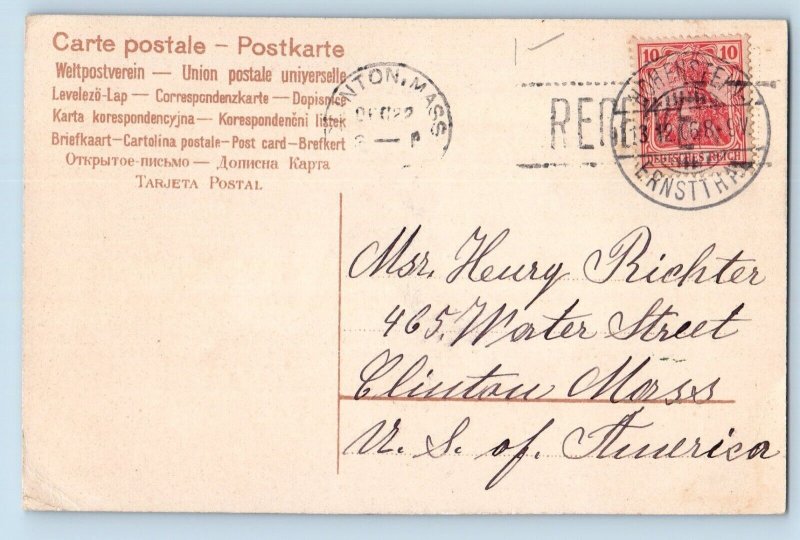 Christmas Postcard Ringing Bells Candle Lights Clinton Massachusetts MA c1910's