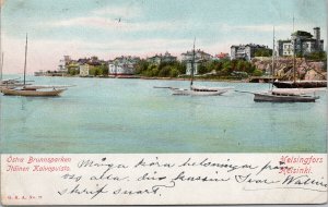 Helsinki Finland Boats Ostra Brunnsparken GKA #22 Postcard E90