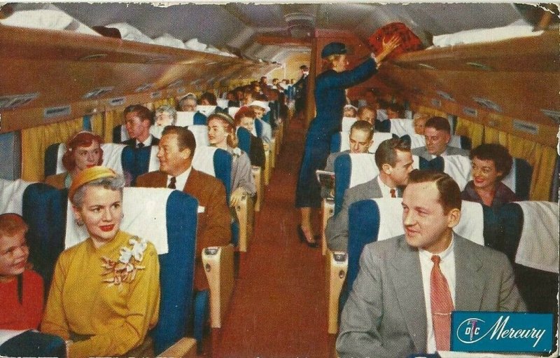 Postcard: American Airlines Between Los Angeles And New York Mercury Posted 1962