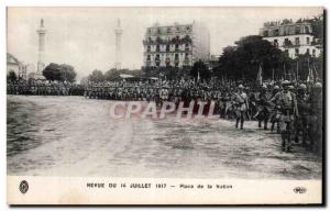 Old Postcard Militaria Paris July 14, 1917 Revised the Place de la Nation