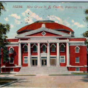 c1910s Waterloo, IA New Grace ME Methodist Episcopal Church Photo Postcard A61