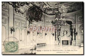 Old Postcard Sens Interior of & # 39Hotel City La Salle des Fetes