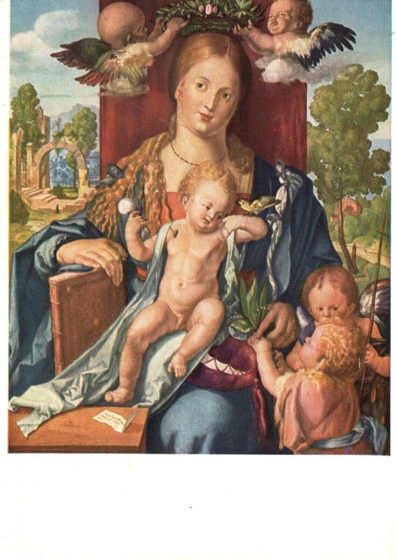 Vintage Postcard Durer Holy Mary Siskin La Vierge Au Serin Altenburg Germany DE