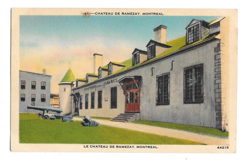 Chateau De Ramezay Montreal Canada Vintage Metropolitan Linen Postcard