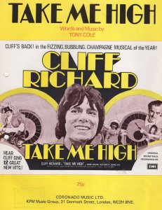 Take Me High Cliff Richard 1970s Sheet Music