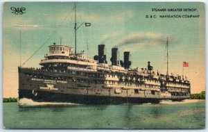 Postcard - Steamer Greater Detroit - D. & C. Navigation Company
