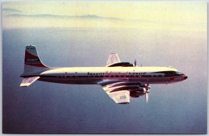 Airplane Braniff International Airways Douglas DC-7C Airlines Postcard