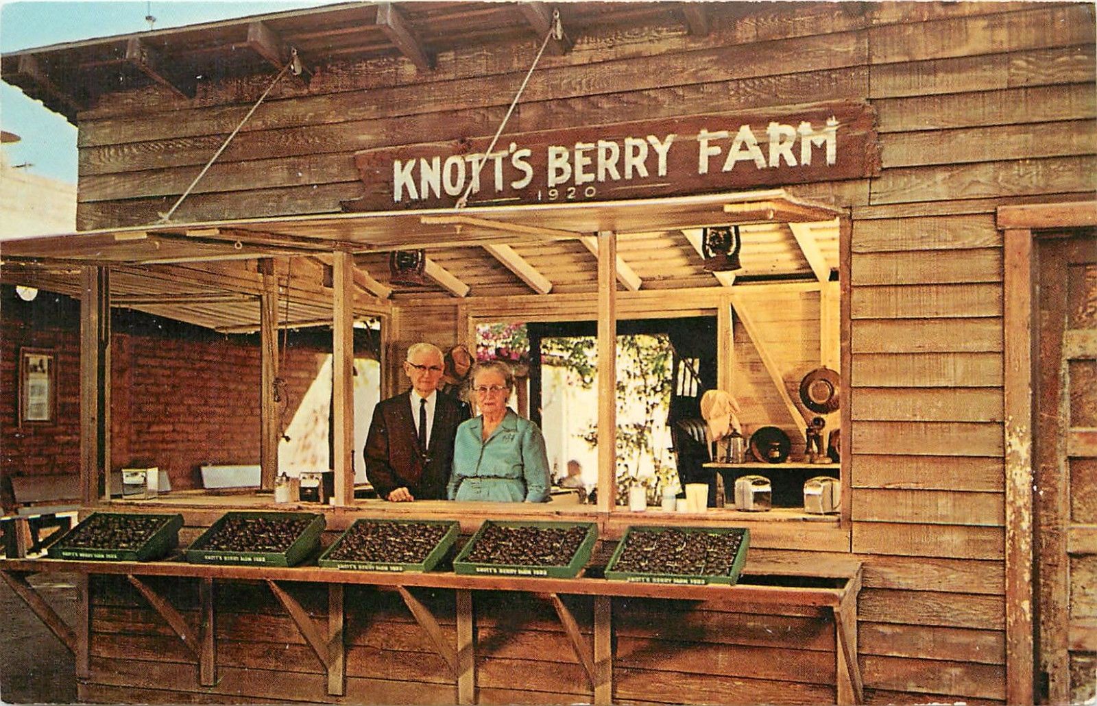 Vintage 1960s Knotts Berry Farm Ghost Town Buena Park California Postcard Ad