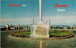 Greetings from Seaside OR Oregon The Turnaround Lewis Clark Trail Postcard H40