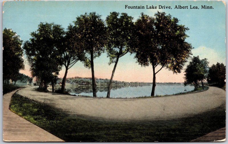 Mountain Lake Drive Albert Lea Minnesota MN Scenic Picturesque View Postcard