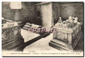 Old Postcard Death Jura Baume les Messieurs the & # 39abbaye Tomb of Baume lords