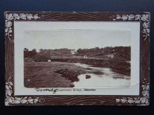 Staffordshire UTTOXETER Suspension Bridge near Doveridge c1905 Postcard