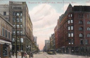 Minnesota Duluth Trolley On Superior Street From 5th Avenue 1910