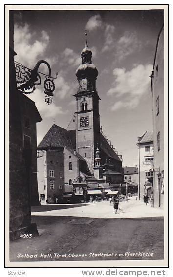 RP, Solbal Hall, Oberer Stadtplatz m. Pfarrkirche, Tirol, Austria, 1920-1940s