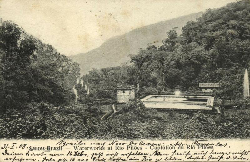 brazil, SANTOS, Waterworks at Rio Pilôes, Captation du Rio Pilôes (1908)